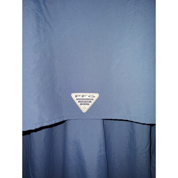 Columbia Men's PFG Fishing Shirt XXL Long Sleeve Omni Shade Buttons Blue - Picture 8 of 10